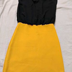 Dress With Yellow Skirt And Black Top