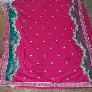 Heavy Border Embroidered Saree