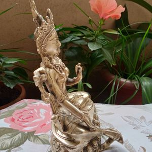 Brass Statue Tara - 1.5 Kgs, 8 Inches Tall