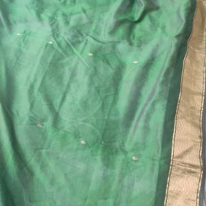 Green And Blue Silk Saree