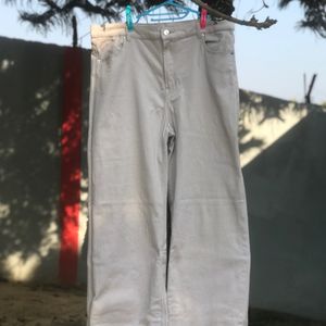 h&m wide twill trousers