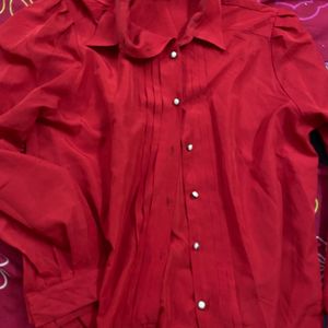 Red Oversized Shirt