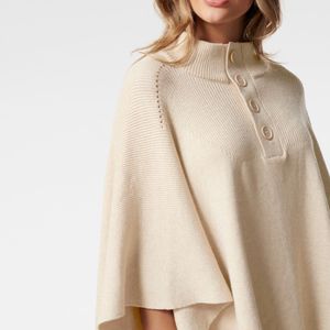 Forever New Jade Button Collar Poncho