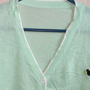 Women's Fashion Top Cardigan Green