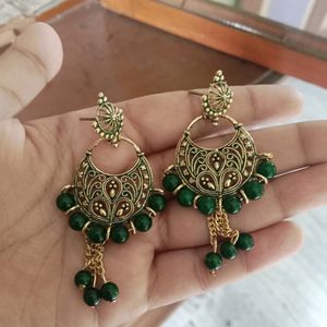 Green Earing Jhumka Combo Set