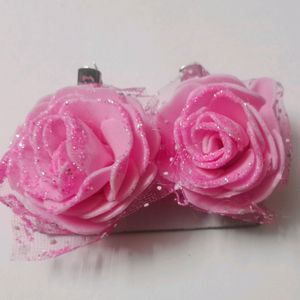 Rose And Lotus flower Hair Clips - 2 Pcs Each