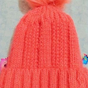 Super Cute peach Winter Cap 🌸💗