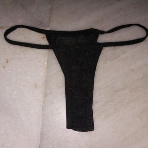 Black Both Side Net Thong