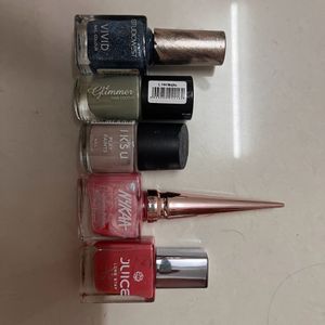 Nail Polish Combo - multiple Colors - Set Of 5