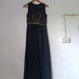 Black Dress With Gold Work