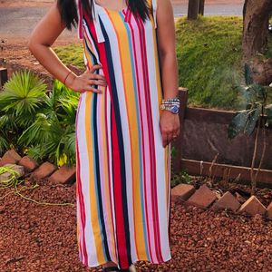 Ginger Brand Striped Multicolor Maxi Dress