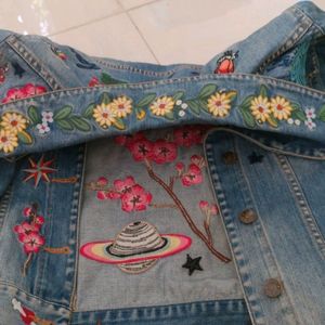 Gucci Embroidered Patches Cotton Denim Jacket