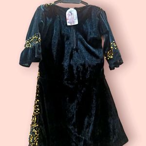 girls Velvat Sequin Dress