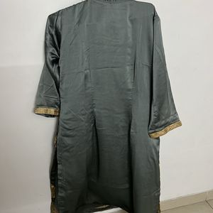 Grey Silk Readymade Suit