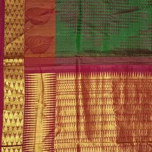 Green And Maroon Silk Saree