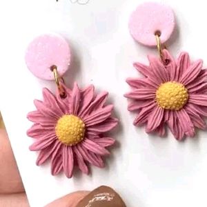 Clay Flower Earring No 8