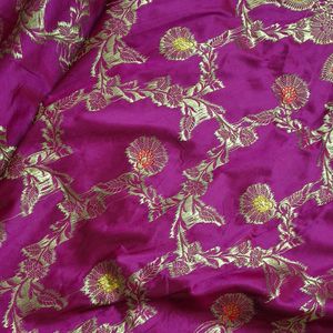 Hot Pink Majenta Banarsi Saree