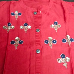 Red Silk Kurti