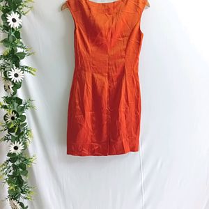 Orange Silk Cocktail Dress