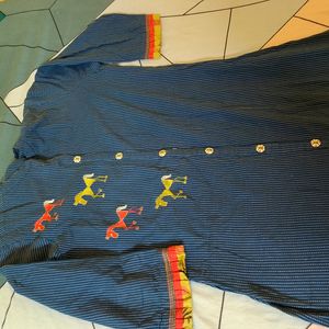 Blue Cotton Kurta