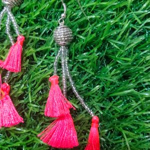 Bead And Tassel Earrings