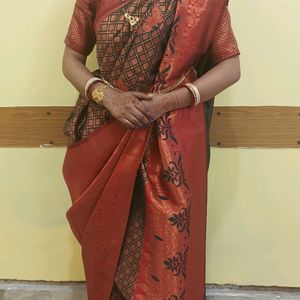 Beautiful Kerala Silk Saree With Blouse Piece