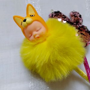 Yellow Baby Fox Pen,Colour Changing Sequence Pen