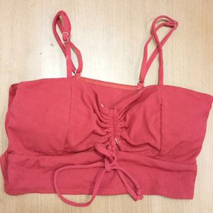 RED HOT BRALETTE STRING Paded CROP TOP