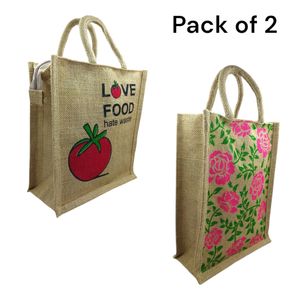 Jute Bag Combo For Daily Use. Pack Of 2 .