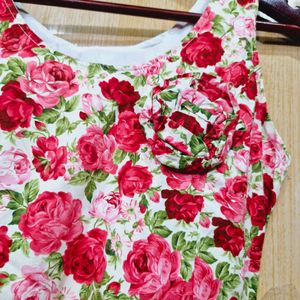 Flower Print Cotton Dress (Women's)