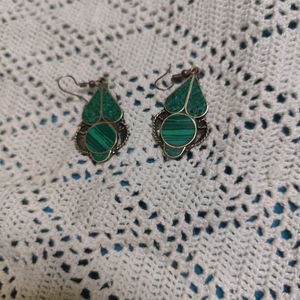 Antique Tibetan Green Danglers