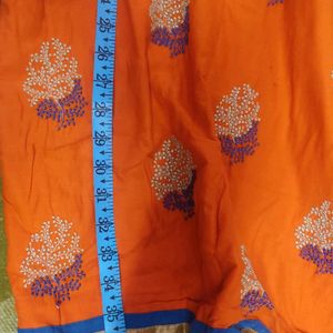 (FREE SHIPPING) Orange And Blue Salwar Kameez