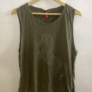 H&M Olive Green Loose Fit Top