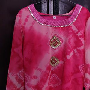 Gota Patti Bandhani Kurta