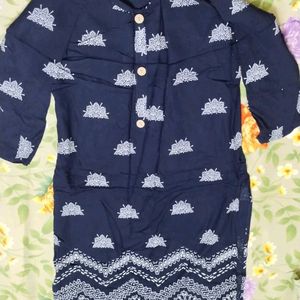 Blue Colour Printed Kurta For Women