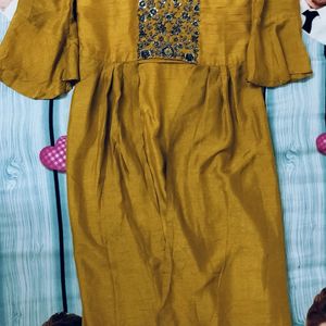 Mustard Colour Palazzo With Designer Kurti