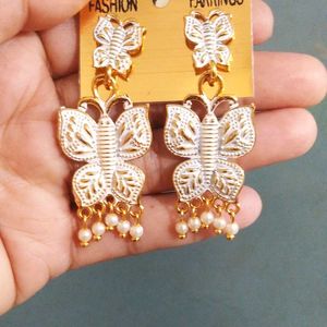 White Butterfly Earrings For Girls And Women