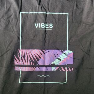 Vibes Black Bewakoof Tshirt