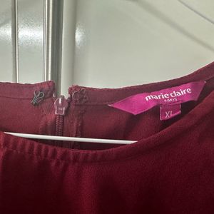 Maroon L Size Marie Claire Panelled Top