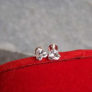 Beautiful Heart Shape Studs Silver