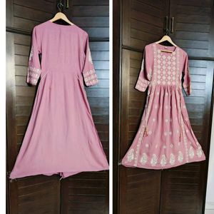 Women Mauve Lakhnavi Embroidered Partywear Suit