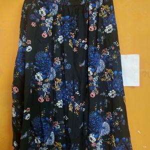 Women Black Floral Skirt