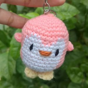 Baby Penguin Crochet Keychain🩷🤍