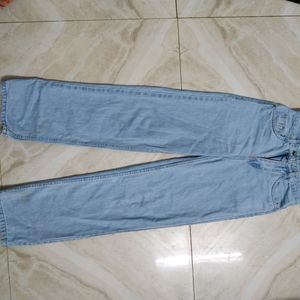 Wide-legged Ice Blue Denim Jeans