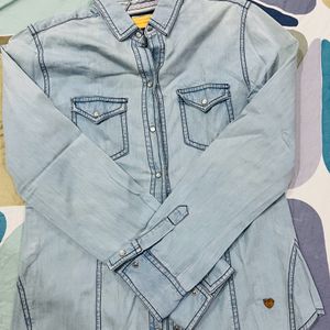 Pepe Jeans Faded Blue Denim Shirt