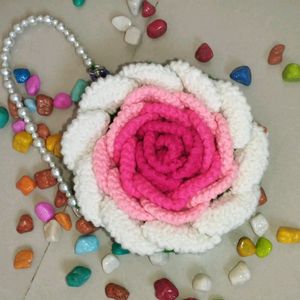 Handmade 3D Crochet Rose Bag