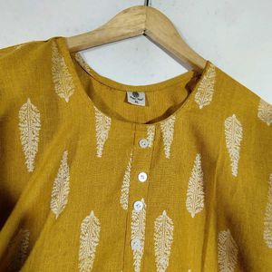 Mustard Print Kurta (Women's)