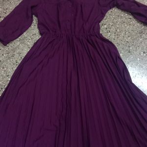 Wine Colour Flared Midi