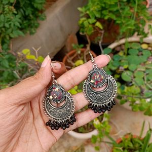 Resin Real Rose Jhumkas