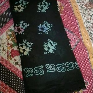 Black 🖤 Colour Dupatta With Flowers Print 🤩